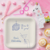 レトロカクテルバースデーパーティーファンシー ペーパープレート (パーティー)