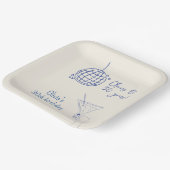 レトロカクテルバースデーパーティーファンシー ペーパープレート (傾斜あり)