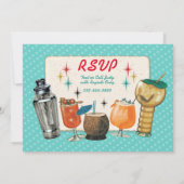 レトロカクテルパーティーの招待状 招待状 (裏面)