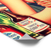 レトロカクテルパーティーイラストレーション ポスター (角)