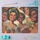 レトロカクテルパーティー女子 薄葉紙 (クラフト)