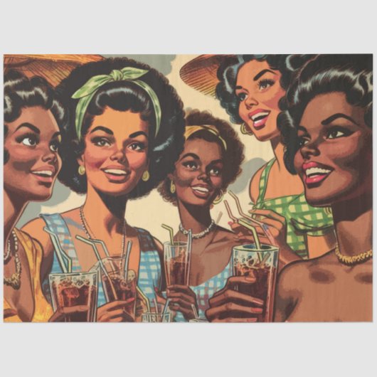 レトロカクテルパーティー女子 薄葉紙 (正面)