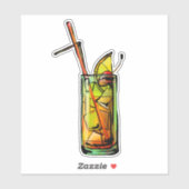 レトロカクテルビーブステッカー シール (シート)