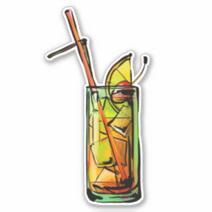 レトロカクテルビーブステッカー シール