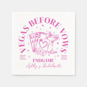 レトロカクテルピンクバチェロレッテ スタンダードカクテルナプキン (正面)