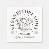 レトロカクテルブラックバチェロレッテ スタンダードカクテルナプキン (正面)