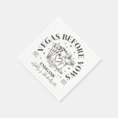 レトロカクテルブラックバチェロレッテ スタンダードカクテルナプキン (角)