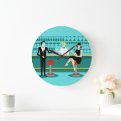 レトロカクテルラウンジアクリルウォールクロック ラージ壁時計 (ホーム)