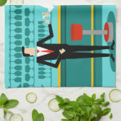 レトロカクテルラウンジキッチンタオル キッチンタオル (折り畳み)