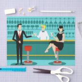 レトロカクテルラウンジティッシュペーパー 薄葉紙 (クラフト)