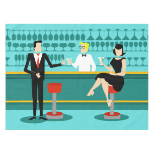 レトロカクテルラウンジテーブルクロス テーブルクロス