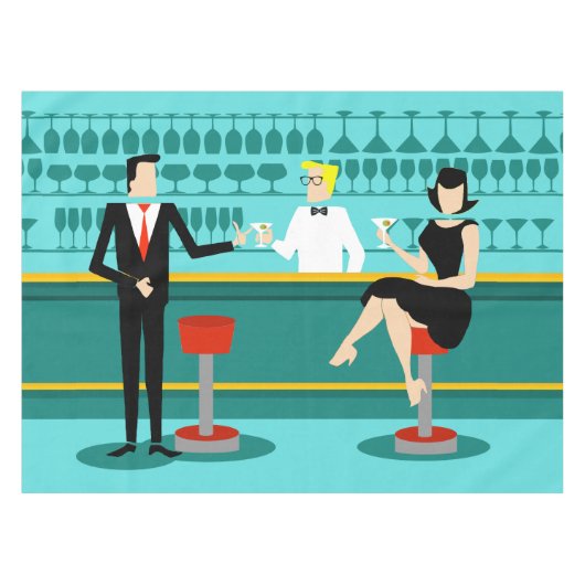 レトロカクテルラウンジテーブルクロス テーブルクロス (正面(横))