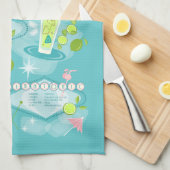 レトロカクテルレシピ キッチンタオル (四つ折り)