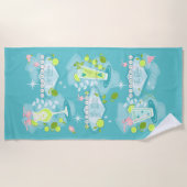 レトロカクテルレシピ ビーチタオル (正面)