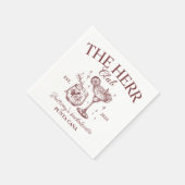 レトロカクテルレッドバチェロレッテ スタンダードカクテルナプキン (角)