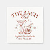 レトロカクテルレッドバチェロレッテ スタンダードカクテルナプキン (正面)