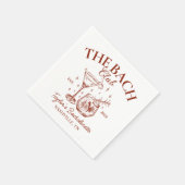 レトロカクテルレッドバチェロレッテ スタンダードカクテルナプキン (角)