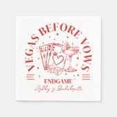 レトロカクテルレッドバチェロレッテ スタンダードカクテルナプキン (正面)