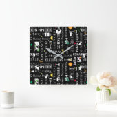 レトロカクテル スクエア壁時計 (ホーム)