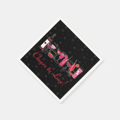 レトロカクテル バレンタインデーパーティー スタンダードカクテルナプキン (角)