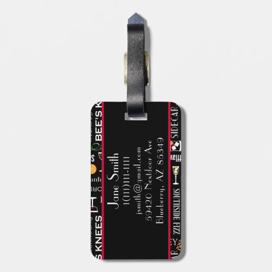 レトロカクテル ラゲッジタグ (裏面縦)