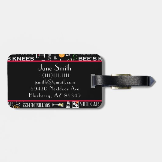 レトロカクテル ラゲッジタグ (裏面横)