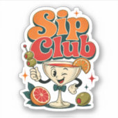 レトロカクテル Sip Club シール (正面)