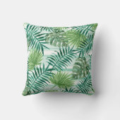 レトロカスタムお尻トロピカルグリーンパームリーファパターン クッション (裏面)