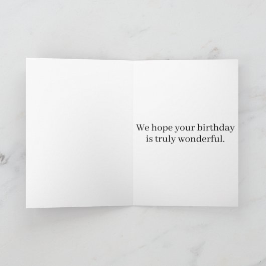 レトロカスタムかわいいテンプレート2枚ハッピーバースデー カード (内部)