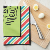 レトロカスタムのクリスマスいけなは"新しいニース" キッチンタオル (四つ折り)