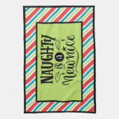 レトロカスタムのクリスマスいけなは"新しいニース" キッチンタオル (縦)