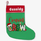 レトロカスタムはいとこのクルーのクリスマス スモールクリスマスストッキング (正面)