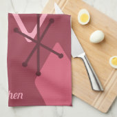 レトロカスタムアトミックダイアモンズレッド キッチンタオル (四つ折り)