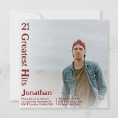レトロカスタムアルバムカバー音楽21歳の誕生日 招待状 (正面)
