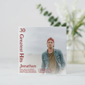 レトロカスタムアルバムカバー音楽30th誕生日 招待状 (スタンド正面)