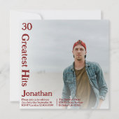 レトロカスタムアルバムカバー音楽30th誕生日 招待状 (正面)