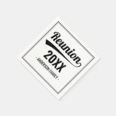 レトロカスタムイヤーブラック&ホワイトファミリー懇親会 スタンダードカクテルナプキン (角)