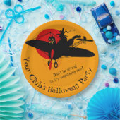 レトロカスタムウィッ飛んでいるクハロウィーン紙プレート ペーパープレート (パーティー)