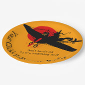 レトロカスタムウィッ飛んでいるクハロウィーン紙プレート ペーパープレート (アングル)