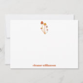 レトロカスタムオレンジのキノコのチェッカーボードシャワー サンキューカード (正面)