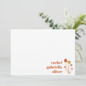 レトロカスタムオレンジマッシュルームチェッカーボード(ユダヤ教の)バル・ミツバー サンキューカード (スタンド正面)