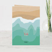 レトロカスタムオープンウォータースイミング60誕生日 カード (裏面)