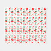 レトロカスタムカラー メリーアンドブライト クリスマス フリースブランケット (正面(横))