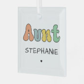 レトロカスタムギフト |叔母パーソナライズされた ガラスオーナメント (正面左)