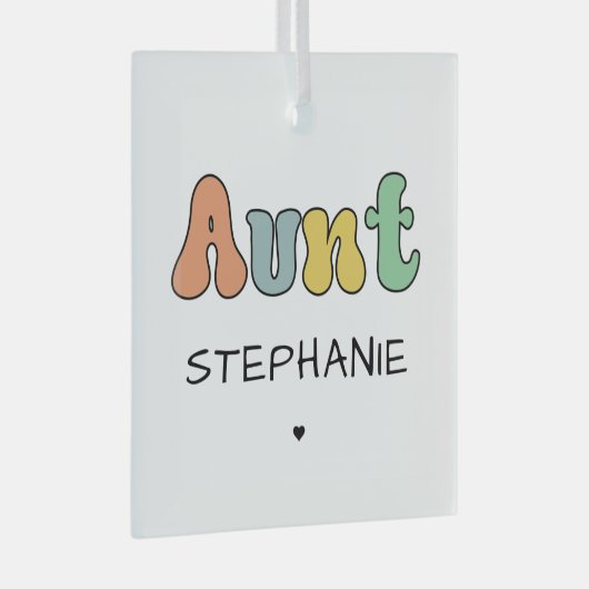 レトロカスタムギフト |叔母パーソナライズされた ガラスオーナメント (正面右)