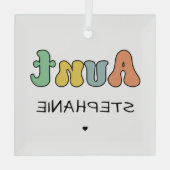 レトロカスタムギフト |叔母パーソナライズされた ガラスオーナメント (裏面)