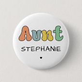 レトロカスタムギフト |叔母パーソナライズされた 缶バッジ (正面)