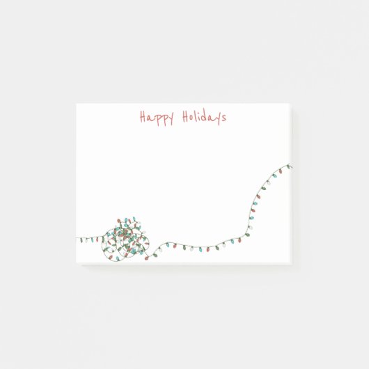 レトロカスタムクリスマスツリーストリングライツホリデイ ポストイット (正面)