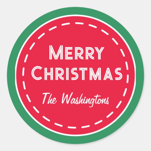 レトロカスタムクリスマステッカー ラウンドシール (正面)