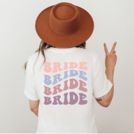 レトロカスタムグルービーバックプリントウェディングパーティー Tシャツ